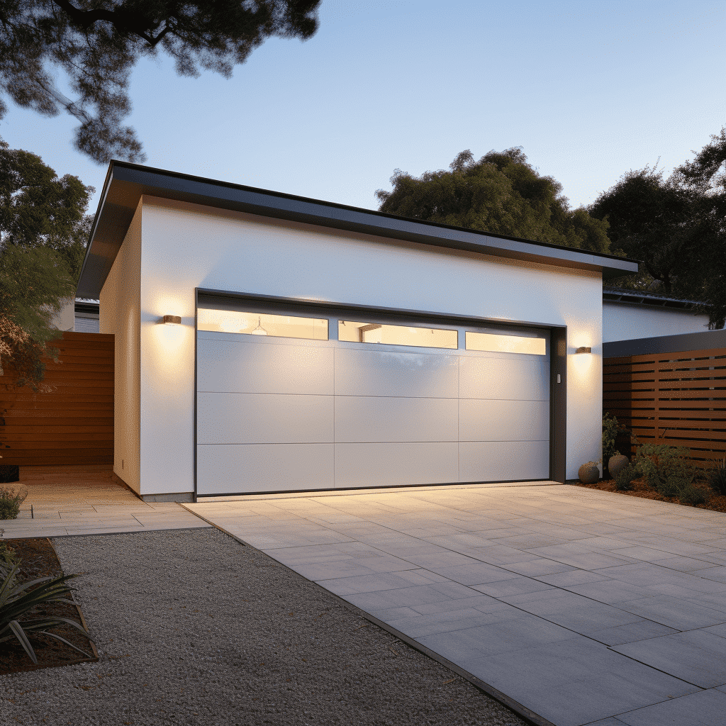 "Contemporary garage featuring practical and stylish architecture design"