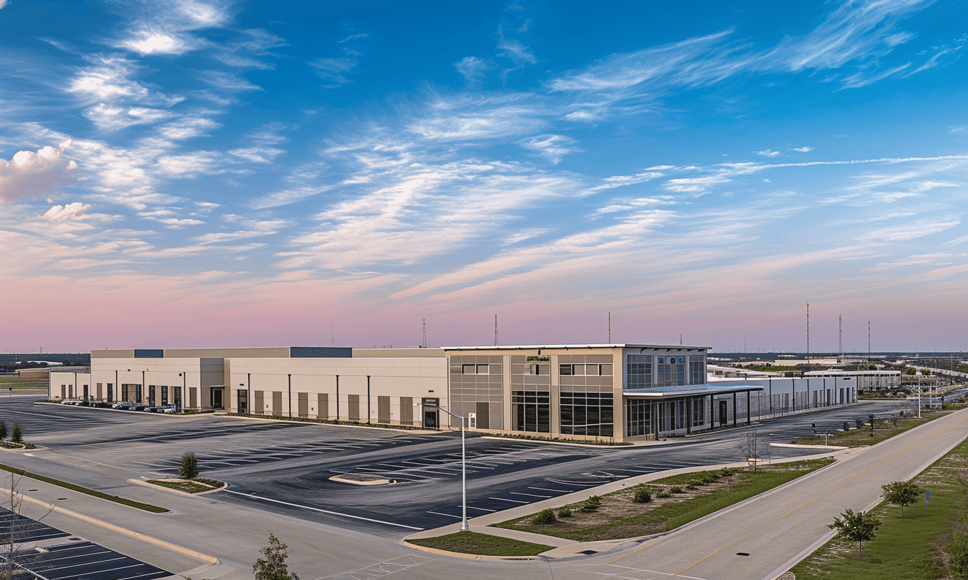 Newly constructed industrial buildings in Hebron Texas by FHP development company