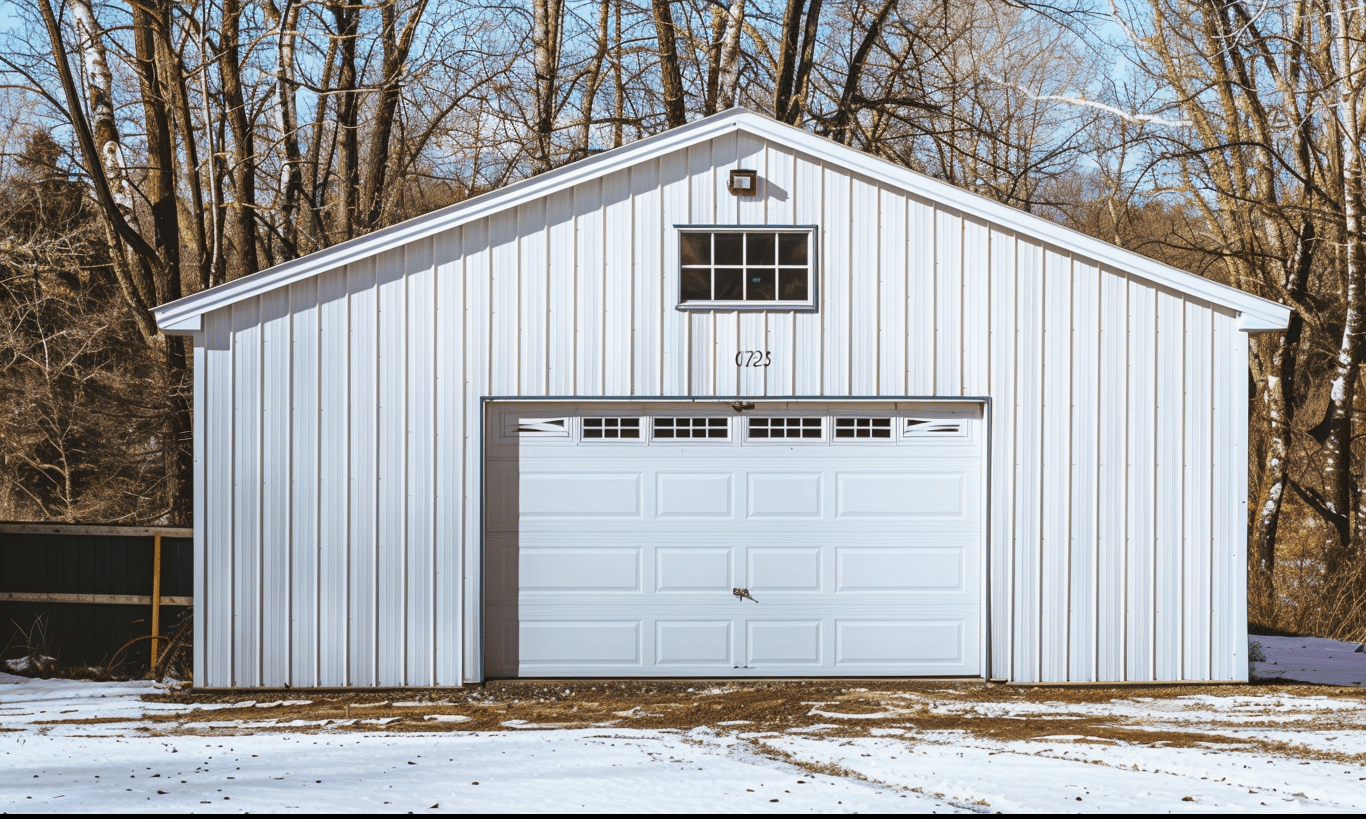 White vertical pane steel garage door in Ontario for a modern and durable exterior upgrade