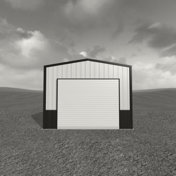 14x20 metal shed with spacious design and durable construction, ideal for storage or workshop, shown in a backyard setting.