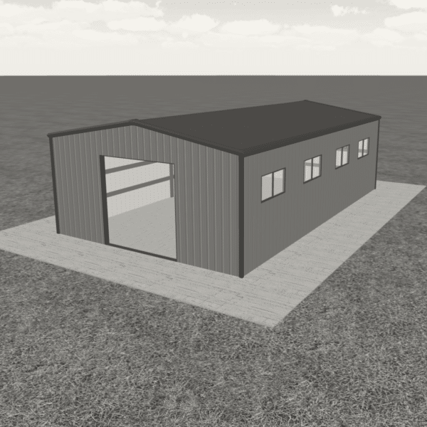 30x50 metal building MB21230501400 showcasing durable construction ideal for storage, workshops, or commercial use.