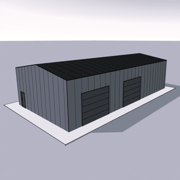 Steel building kit 30x60 showcasing a versatile design for commercial or residential construction projects.