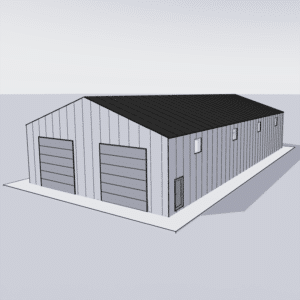 Steel building kit 40x80 features a robust design ideal for commercial or industrial use, showcasing durable construction materials.