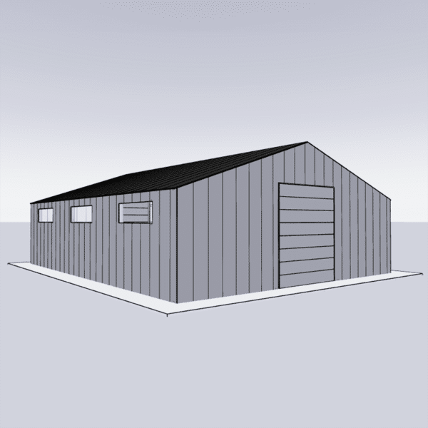 Steel building kit 50x60 size with pre-engineered components ready for construction and customization options.