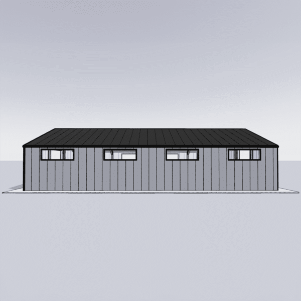 Steel building kit 50x80 showcasing structural components for durable construction and design versatility.