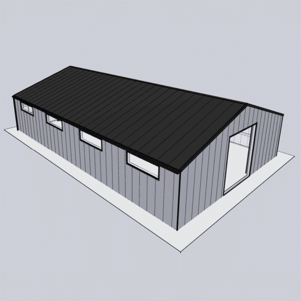 Steel building kit 50x80 with modular design ideal for warehouses, workshops, and storage solutions.