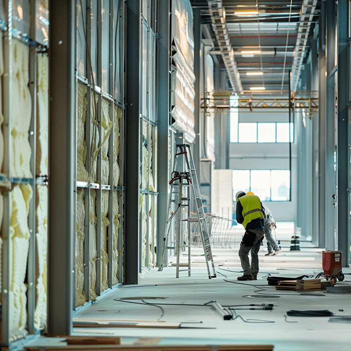 Workers Installing Insulation